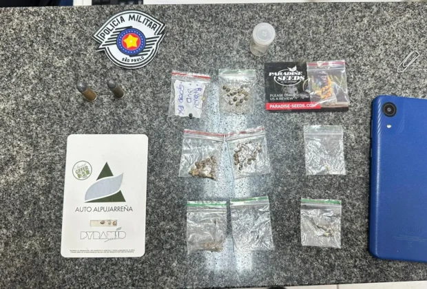 Polícia Militar apreende pés de maconha e munições durante ocorrência de ameaça em Itapira