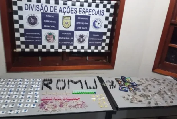 Guarda Municipal apreende grande quantidade de drogas após suspeito fugir durante patrulhamento em Cosmópolis