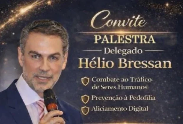 Delegado Hélio Bressan ministra palestra gratuita sobre combate ao tráfico humano e proteção de crianças em Mogi Guaçu