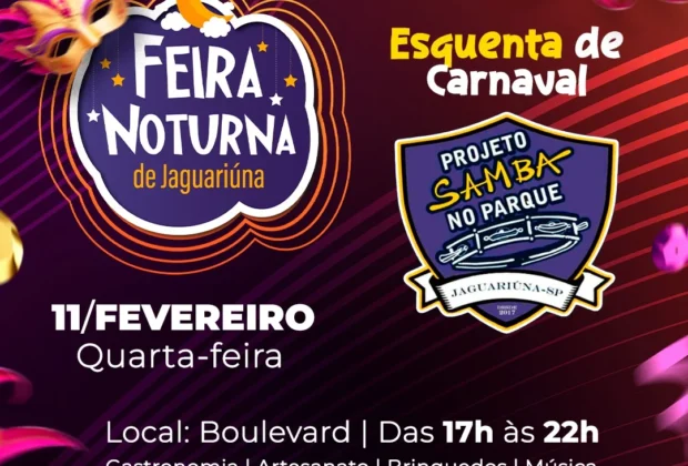 FEIRA NOTURNA TERÁ ‘ESQUENTA DE CARNAVAL’ HOJE NO BOULEVARD DO CENTRO CULTURAL