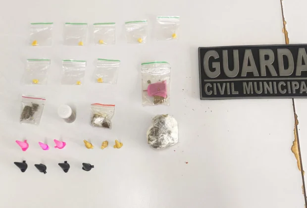 Guarda Municipal apreende drogas em área de mata no bairro São Judas Tadeu em Santo Antônio de Posse
