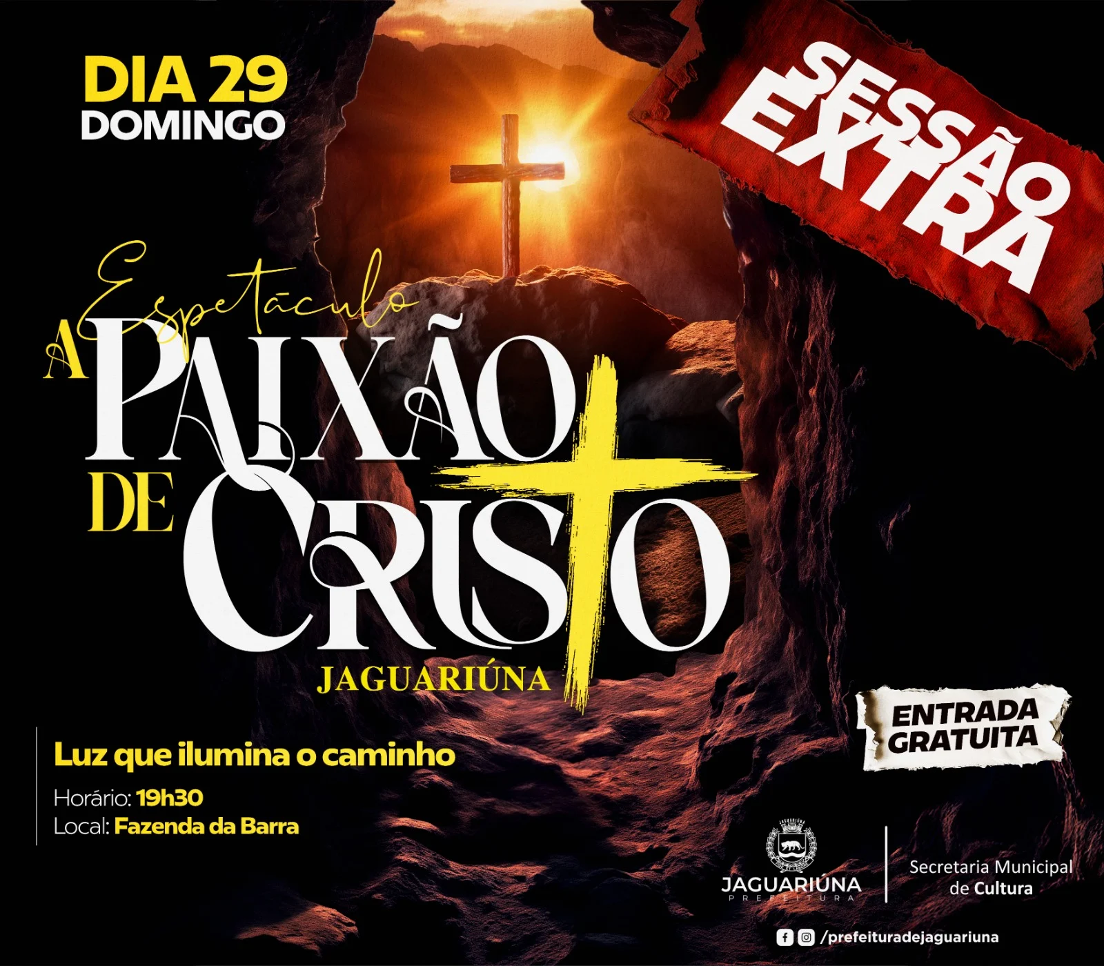 ESPECTÁCULO ‘LA PASIÓN DE CRISTO’ TENDRÁ SESIÓN EXTRA ESTE DOMINGO EN JAGUARIÚNA ‹