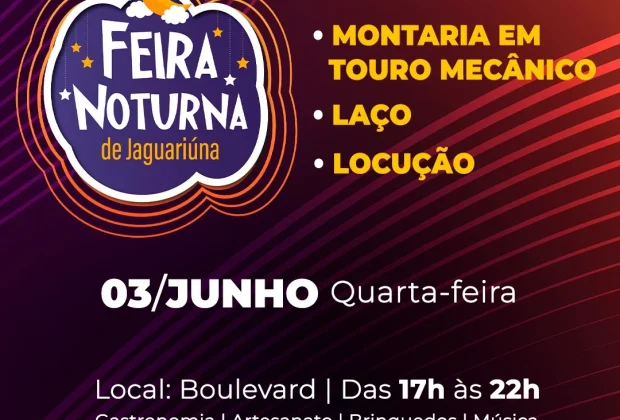 FEIRA NOTURNA DE HOJE SERÁ NO BOULEVARD DO CENTRO CULTURAL