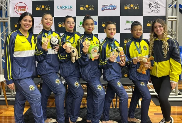 JAGUARIÚNA CONQUISTA RESULTADO HISTÓRICO NA GINÁSTICA RÍTMICA EM PIRACICABA