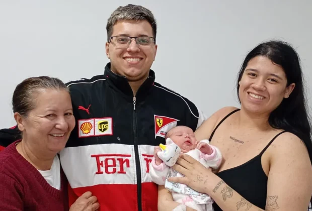 Sarah é a primeira bebê a nascer na nova maternidade da Santa Casa de Mogi Mirim