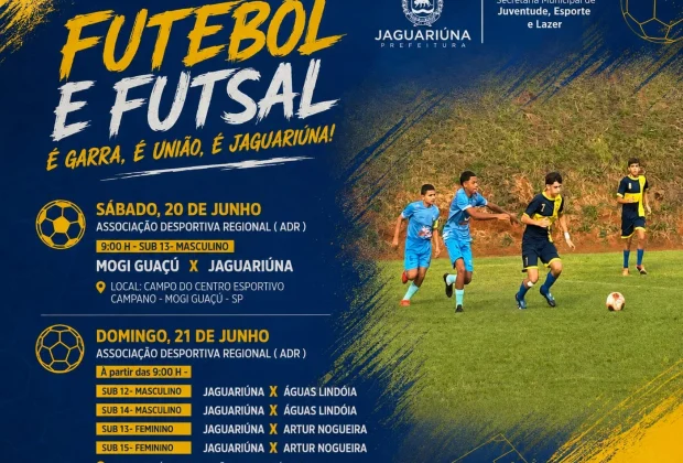 Futsal e futebol de Jaguariúna têm jogos pela ADR no fim de semana