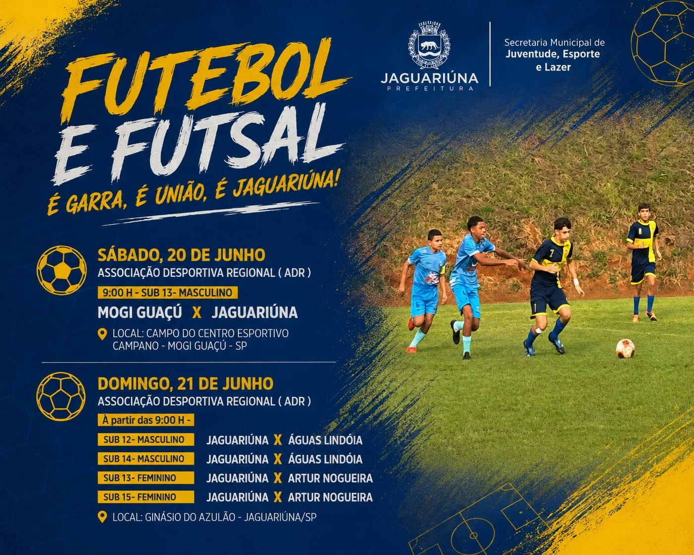 El fútbol sala y el fútbol de Jaguariúna tienen partidos de ADR el fin de semana ‹ El fútbol sala y el fútbol de Jaguariúna tienen partidos de ADR el fin de semana ‹