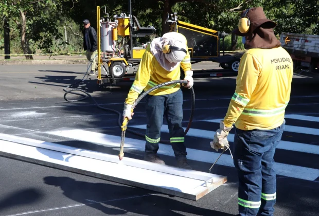 Jaguariúna inicia pintura de sinalização em ruas recapeadas no São José