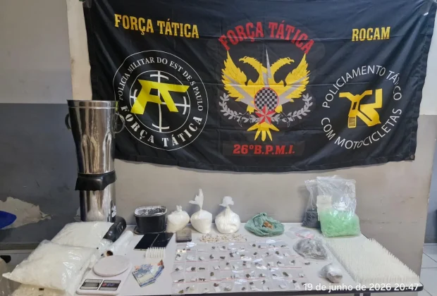 PM prende dupla e apreende grande quantidade de drogas em Mogi Guaçu