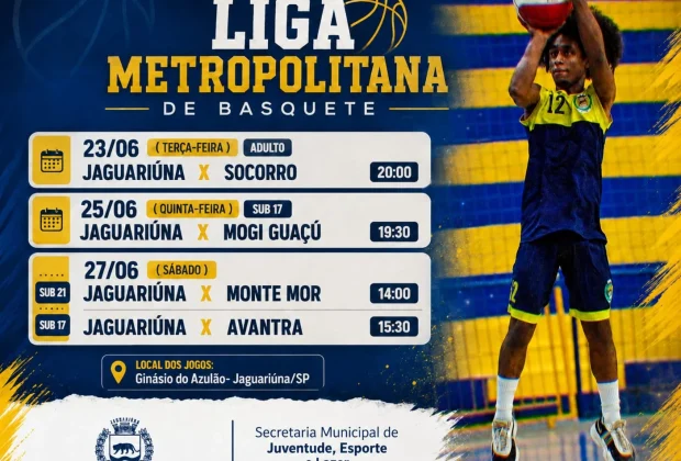 BASQUETE JAGUARIUNENSE TEM QUATRO JOGOS EM CASA ESSA SEMANA