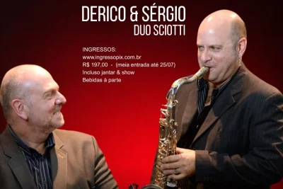 Famoso saxofonista Derico Sciotti e irmão se apresentam no Hotel Vila Rica Campinas no próximo dia 30