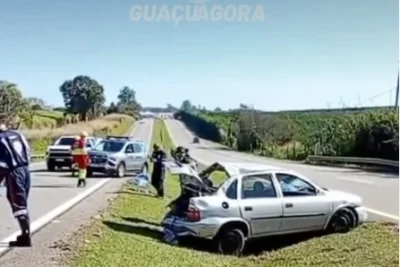 Homem morre e outro fica ferido após carro capotar na SP-342, em Mogi Guaçu
