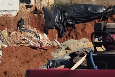 Trabalhador fica ferido após muro desabar em obra em Santo Antônio de Posse