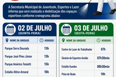 Espaços esportivos de Jaguariúna recebem serviço de dedetização nesta quinta e sexta-feira