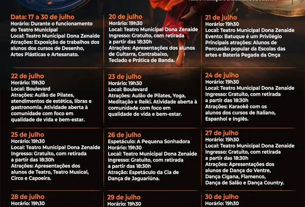 Mostra Brasilidade terá apresentações gratuitas em até o fim de julho