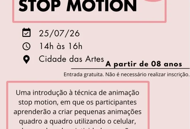 Julho Cultural oferece oficina gratuita de Animação Stop Motion em Monte Alegre do Sul