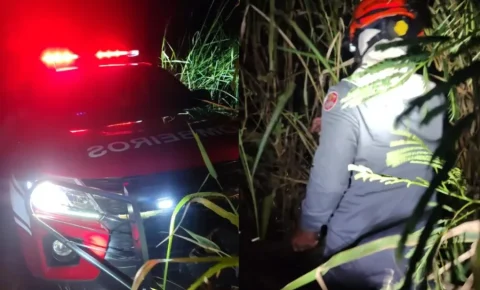 Homem perdido em canavial é resgatado pelos bombeiros em Itapira