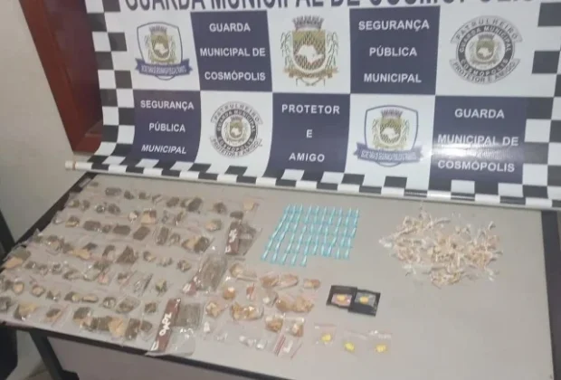 Guarda Municipal apreende 312 porções de drogas durante patrulhamento em Cosmópolis