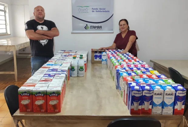 Fundo Social de Itapira recebe 278 litros de leite arrecadados em corrida beneficente