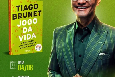Tiago Brunet realiza sessão de autógrafos de “Jogo da Vida”, novo livro com prefácio de Kaká