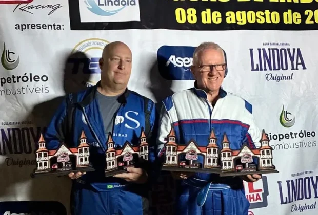 Dobradinha itapirense no pódio da etapa de Águas de Lindoia da Hill Climb Brazil