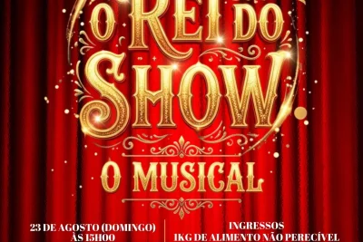 TEATRO DE JAGUARIÚNA RECEBE ‘O REI DO SHOW — O MUSICAL’ NESTE DOMINGO