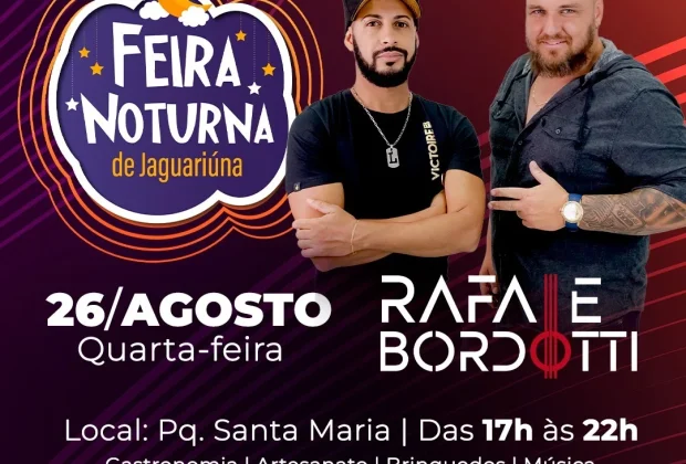 Feira Noturna acontece hoje no Parque Santa Maria em Jaguariúna