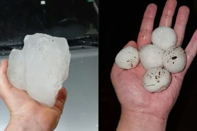 Granizo gigante causa estragos no Paraná e 114 cidades entram em alerta para tempestades