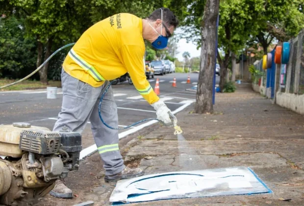 Jaguariúna reforça sinalização em frente à escola no Nova Jaguariúna