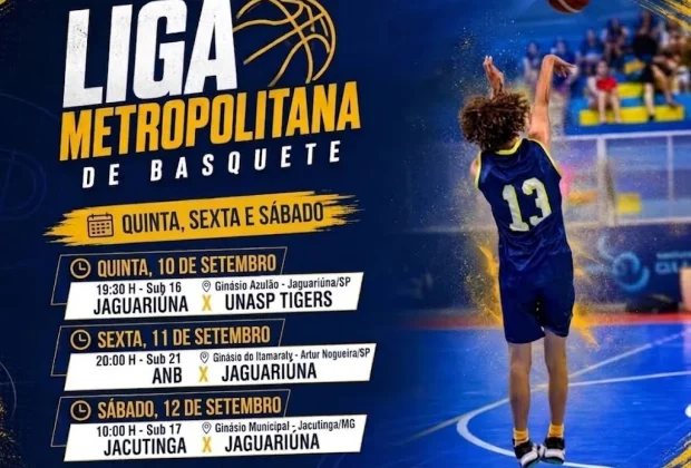 Basquete de Jaguariúna tem três compromissos pela Liga Metropolitana nesta semana