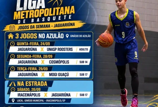 Jaguariúna disputa jogos da Liga Metropolitana de Basquete nesta semana