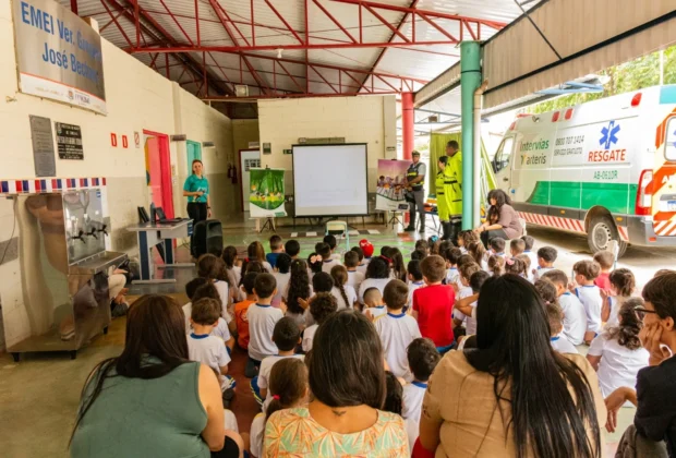 Policiamento Rodoviário leva ações educativas sobre trânsito a 155 crianças em Conchal