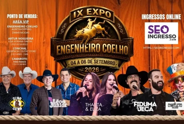 9ª Expo Engenheiro Coelho acontece de 4 a 6 de setembro com rodeio e grandes shows