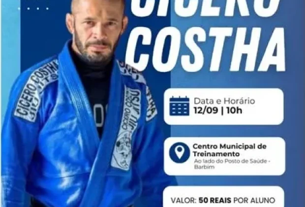 Cícero Costha ministra seminário de jiu-jitsu em Pedreira neste sábado
