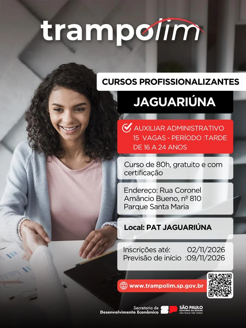 Curso gratuito de Auxiliar Administrativo abre inscrições até 2 de novembro em Jaguariúna — Jaguariúna