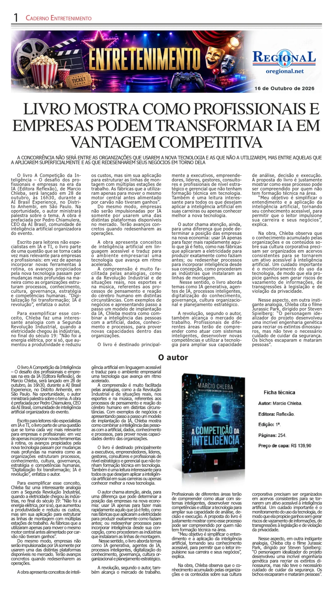 Última edição do Jornal O Regional