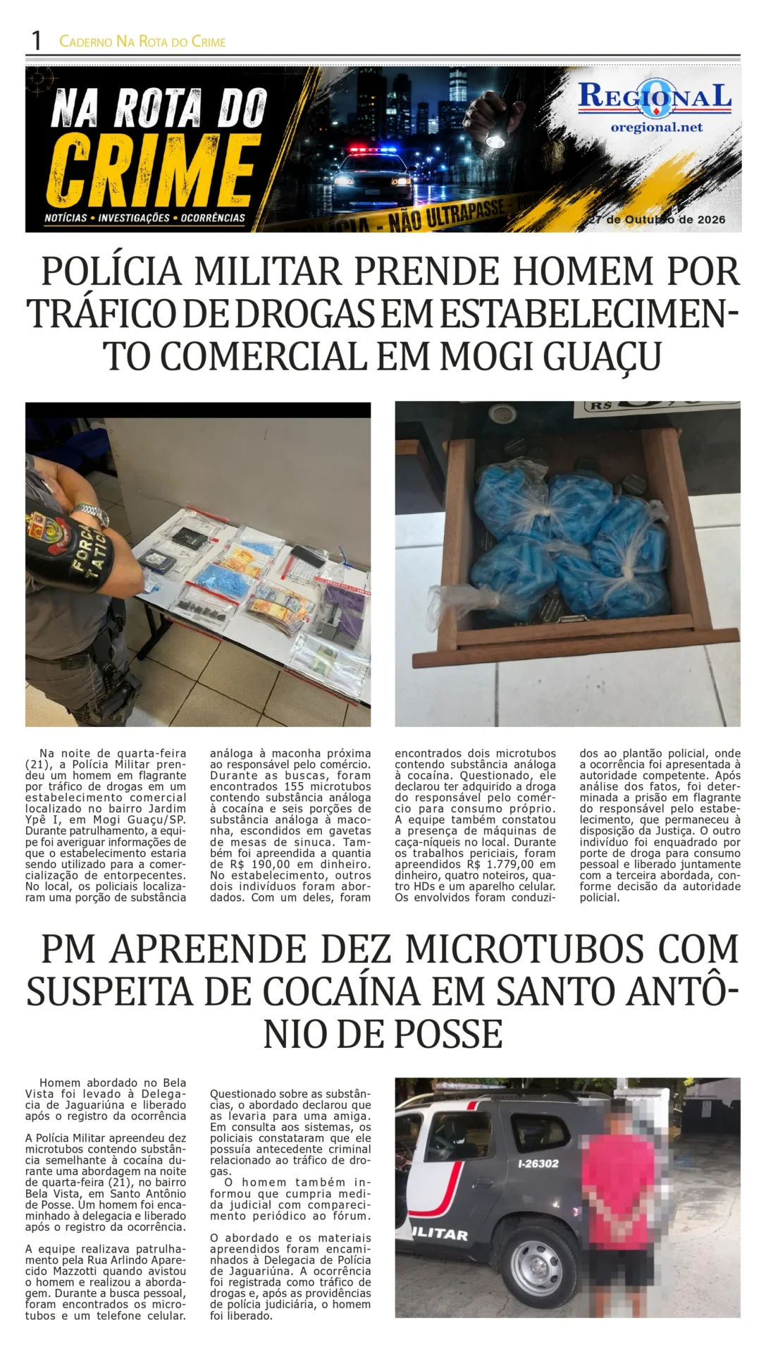 Última edição do Jornal O Regional