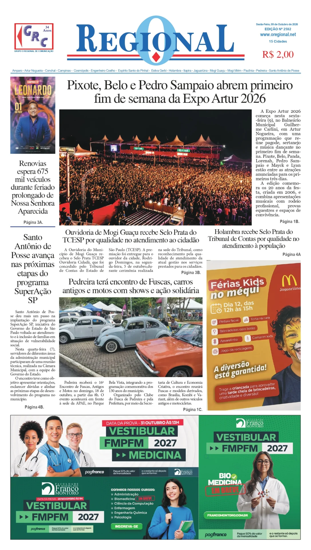 Última edição do Jornal O Regional