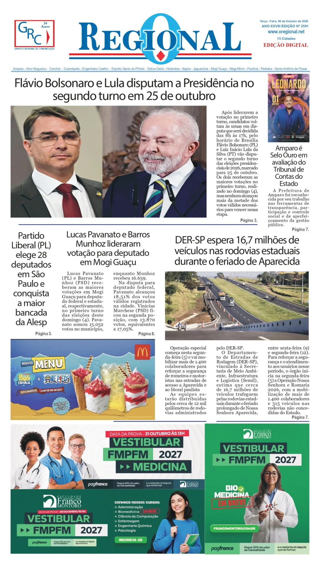 Última edição do Jornal O Regional